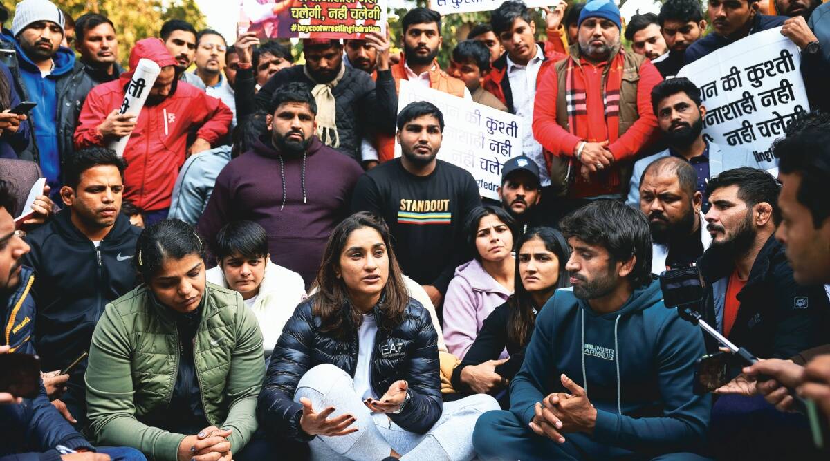 Protesting wresters wear black bands, Bajrang says their phone numbers being tracked