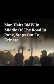 Man seen alighting from BMW, urinating on Pune road in viral video detained along with friend